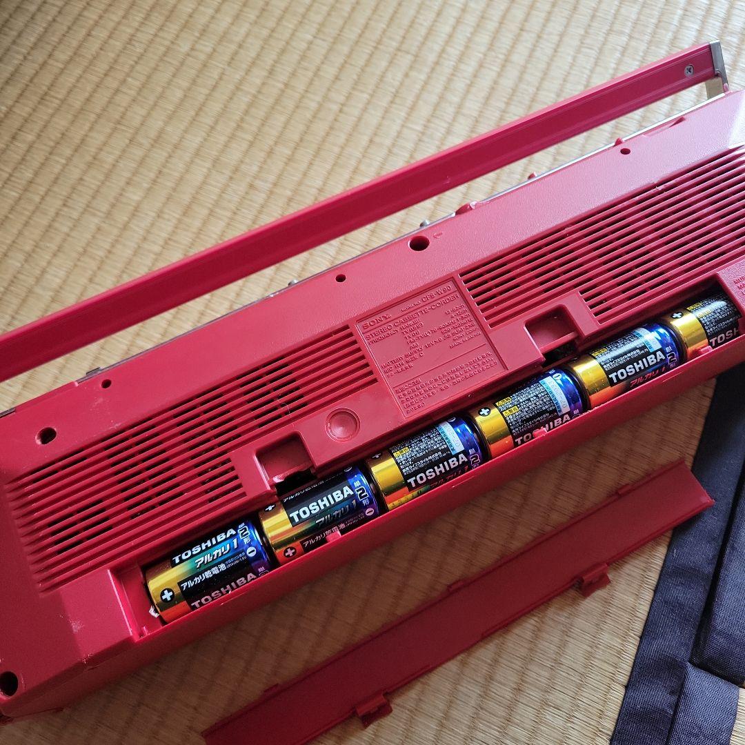 【２台セット】SONY ダブルカセットラジカセ レッドSFS-W90