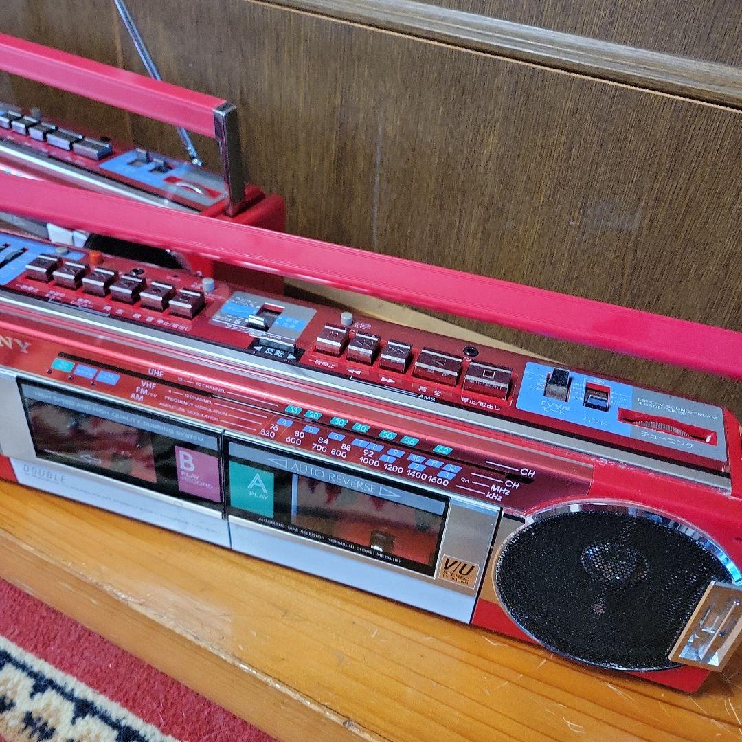 【２台セット】SONY ダブルカセットラジカセ レッドSFS-W90