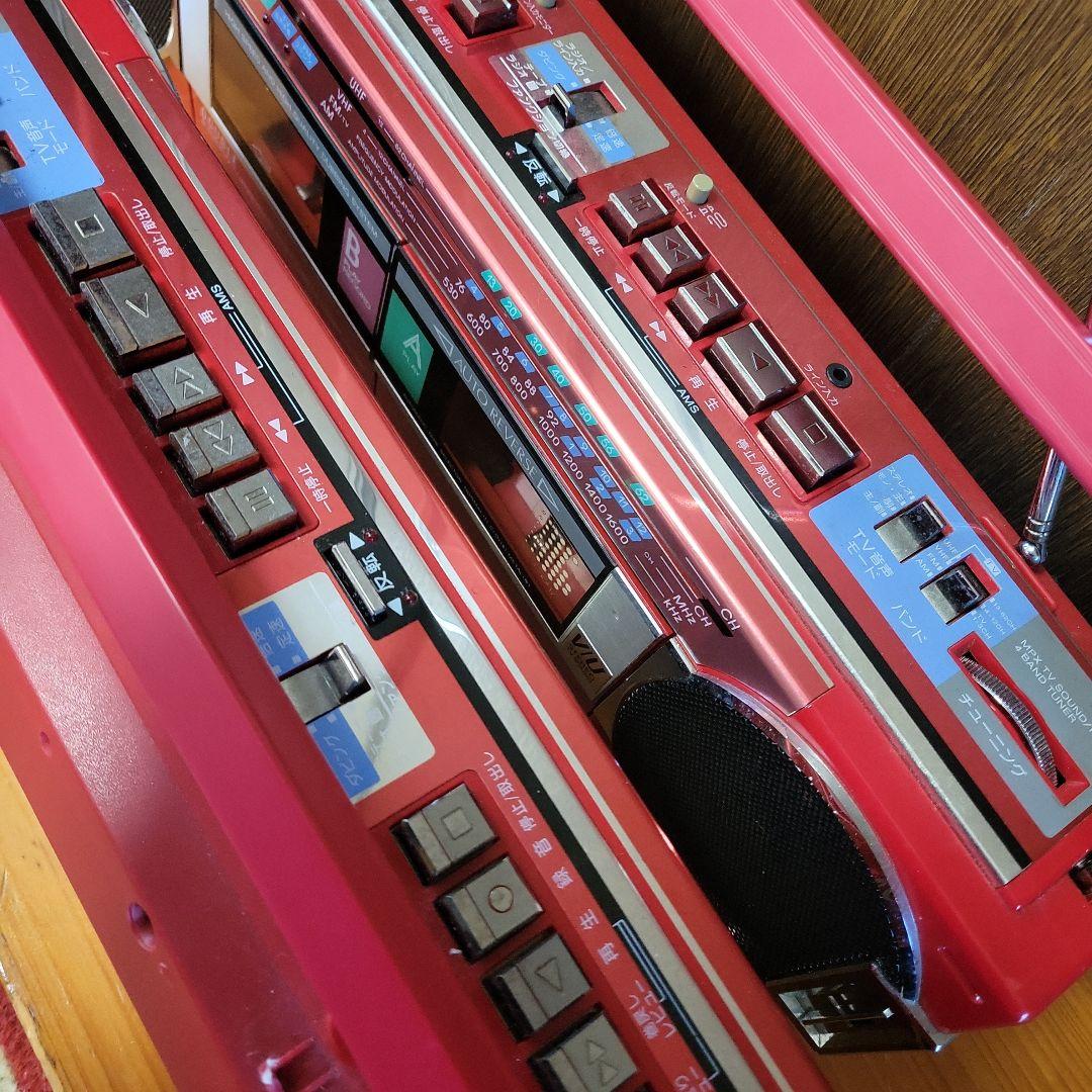 【２台セット】SONY ダブルカセットラジカセ レッドSFS-W90