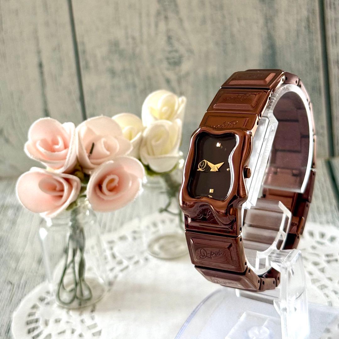 【美品】Q-pot. キューポット 腕時計 メルティー チョコレート ブラウン