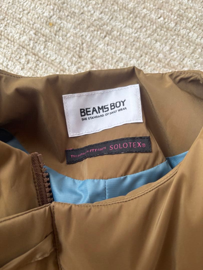 BEAMS BOY ノーカラー　SOLOTEX ダウンジャケット