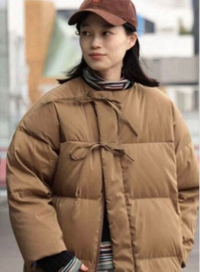 BEAMS BOY ノーカラー　SOLOTEX ダウンジャケット