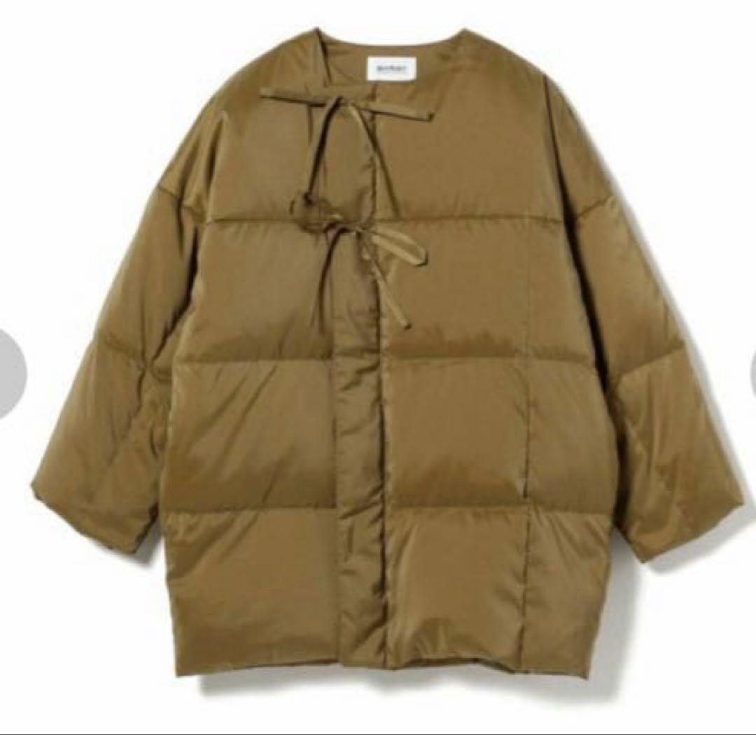 BEAMS BOY ノーカラー　SOLOTEX ダウンジャケット