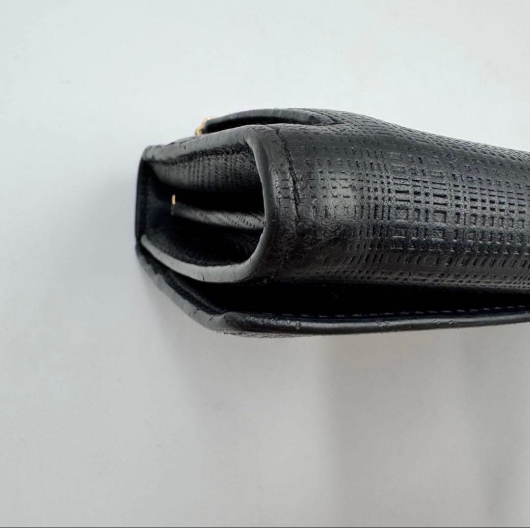 【美品】LOEWE 長財布　アナグラム　リネン　ブラック　　レザー