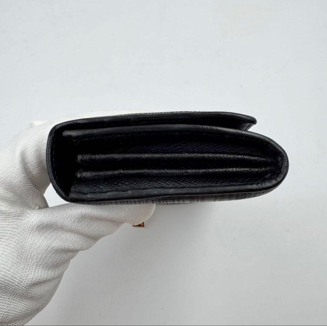 【美品】LOEWE 長財布　アナグラム　リネン　ブラック　　レザー