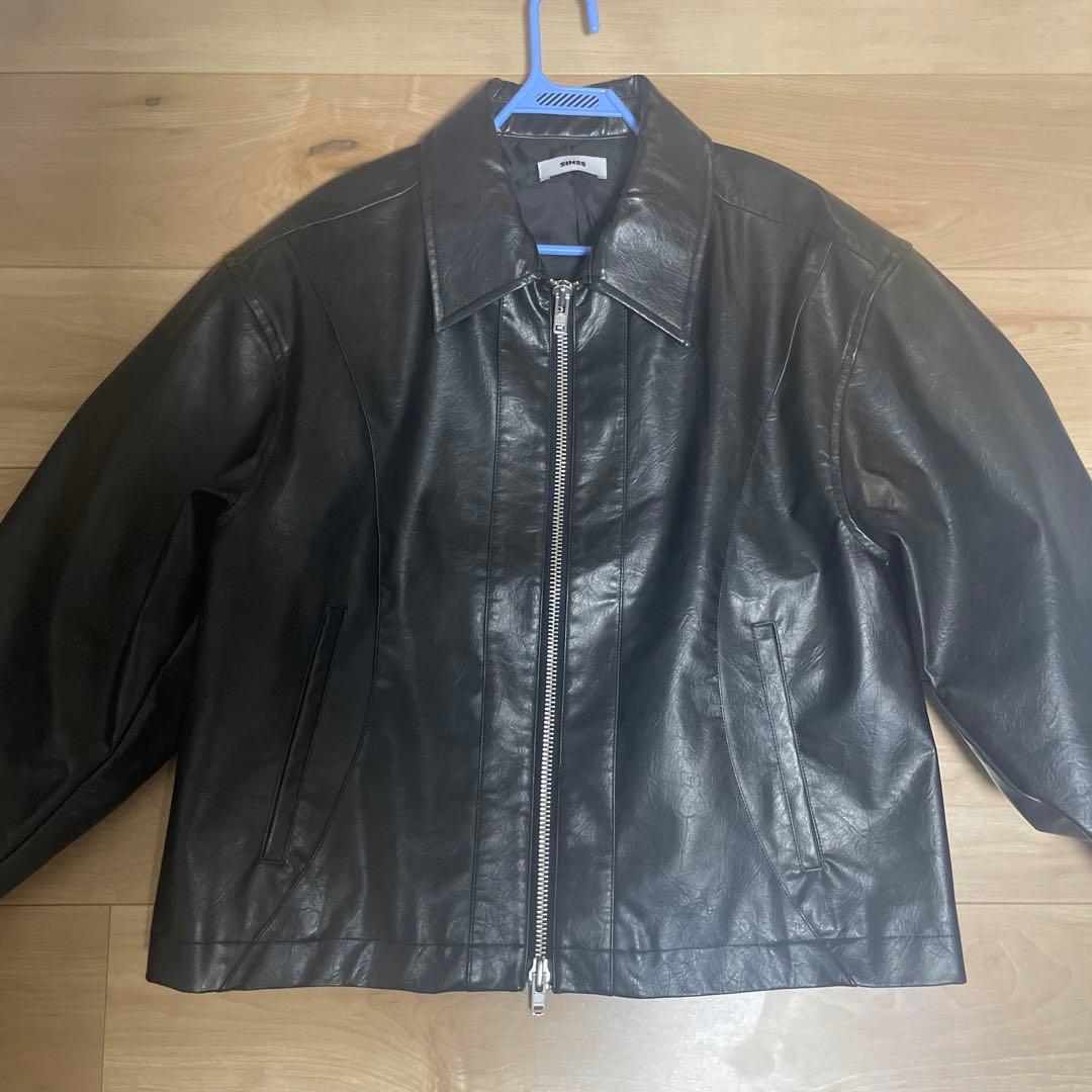 SINSS シームラインジップブルゾン レザージャケット s