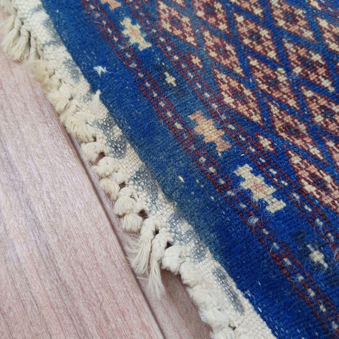 専用Y3139 パキスタン絨毯 ウール 手織り 187×126㎝ トライバルラグ