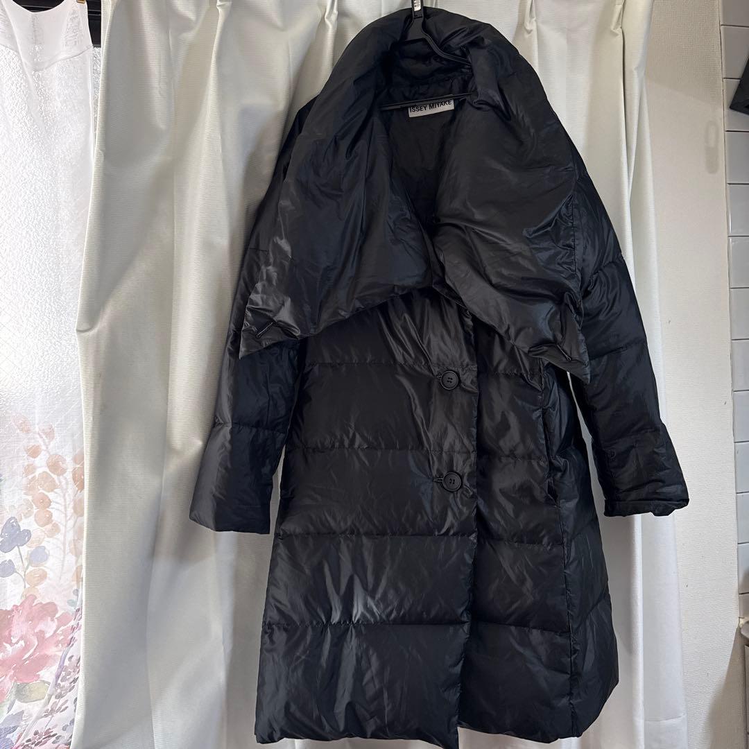 イッセイミヤケ ショールカラー ロングダウンジャケット ダウンコート