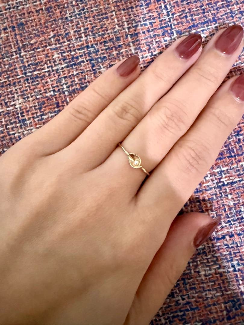 美品　ete カラーリング　指輪　9号　K10YG/淡水パール 721158