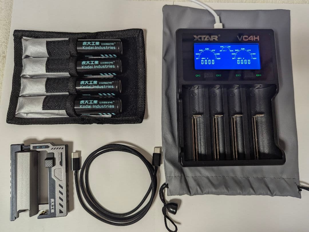 虎大工業 BT-20Wingman　電池4本+同時充電セット