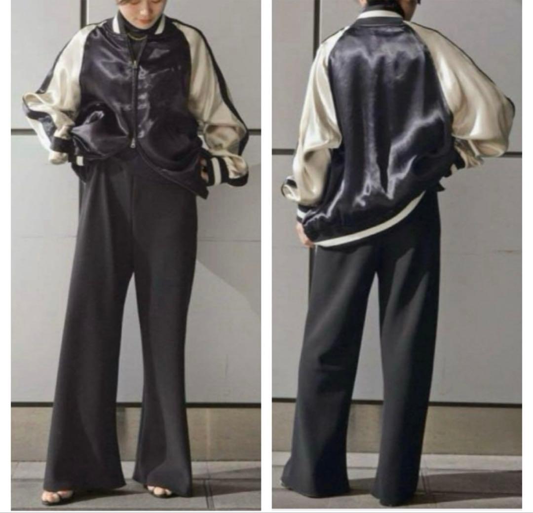 〈COUTURE D`ADAM〉別注バイカラーサテンジャケット/ブラック