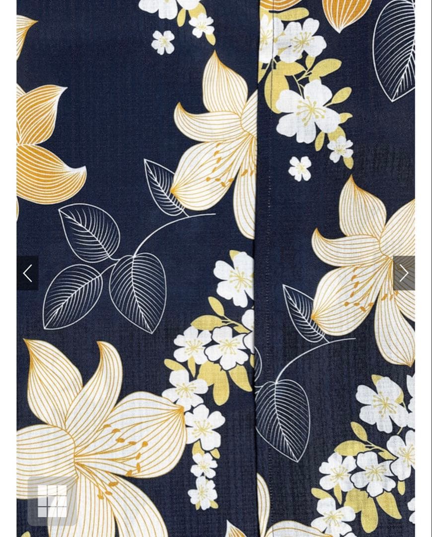 【美品】百合 花柄 浴衣