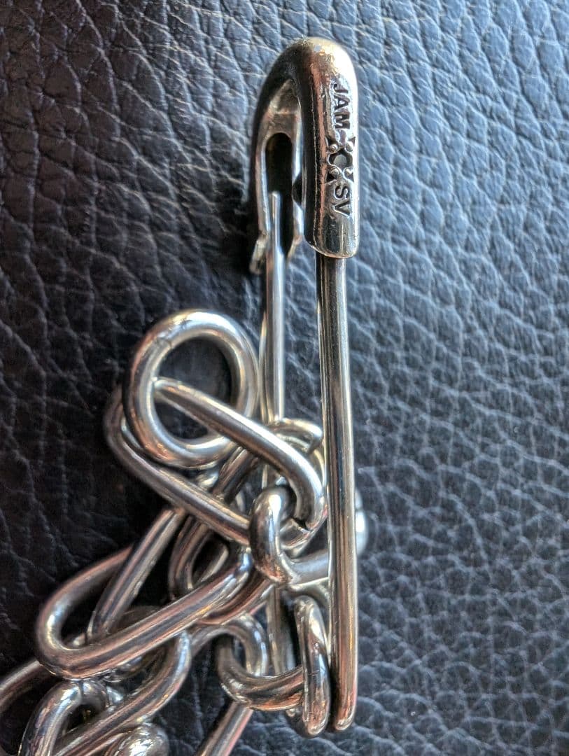 安全ピン 長アズキ チェーン ダイヤモンド ブレスレット L