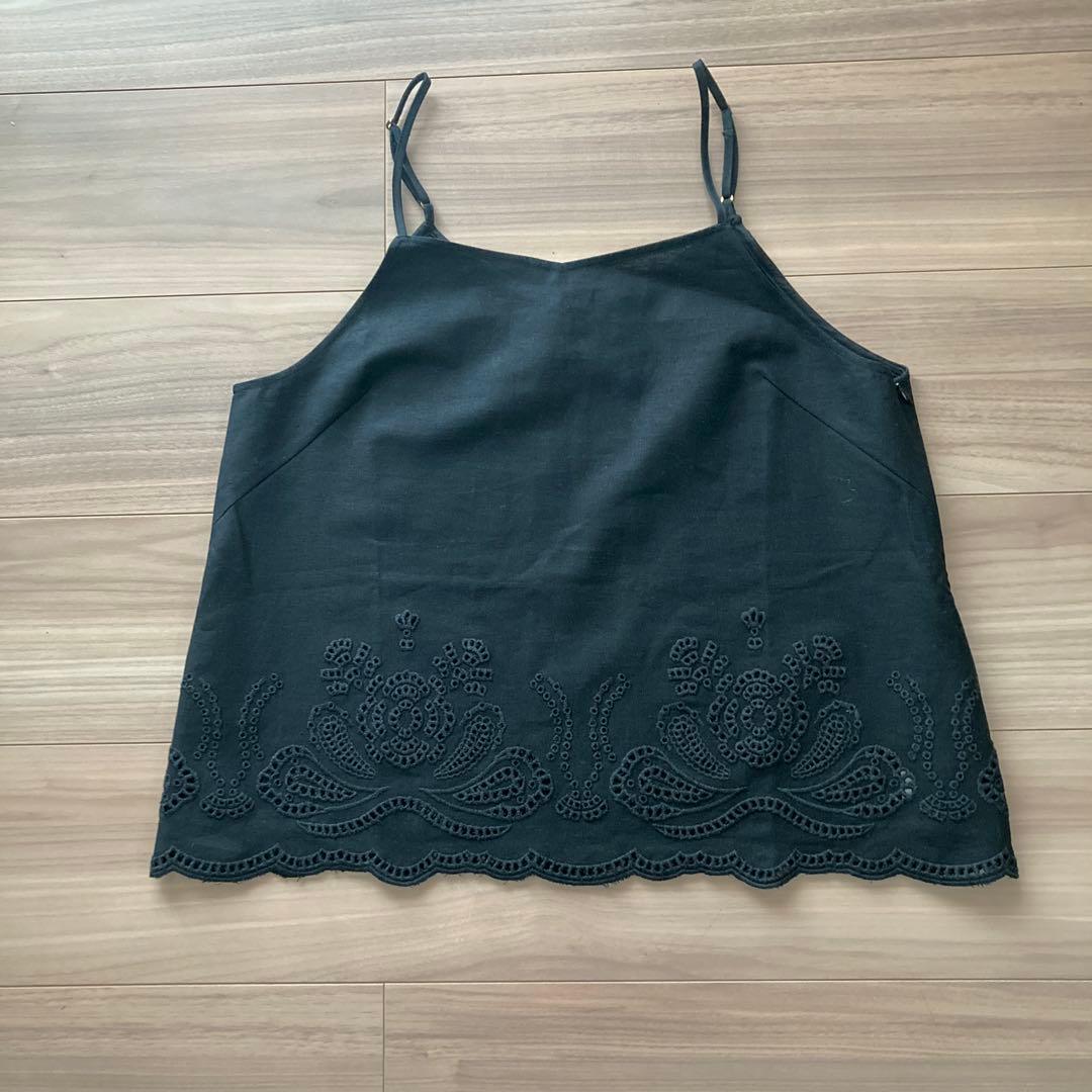 23区【洗える】リネンエンブロイダリー キャミソール ブラウス&パンツセット