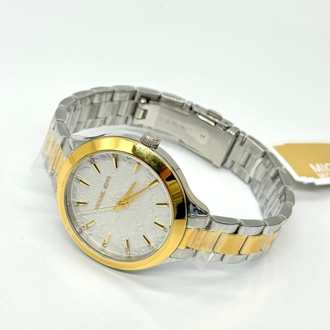 未使用 稼働品 MICHAEL KORS 腕時計 シルバー文字盤 3針 箱付き