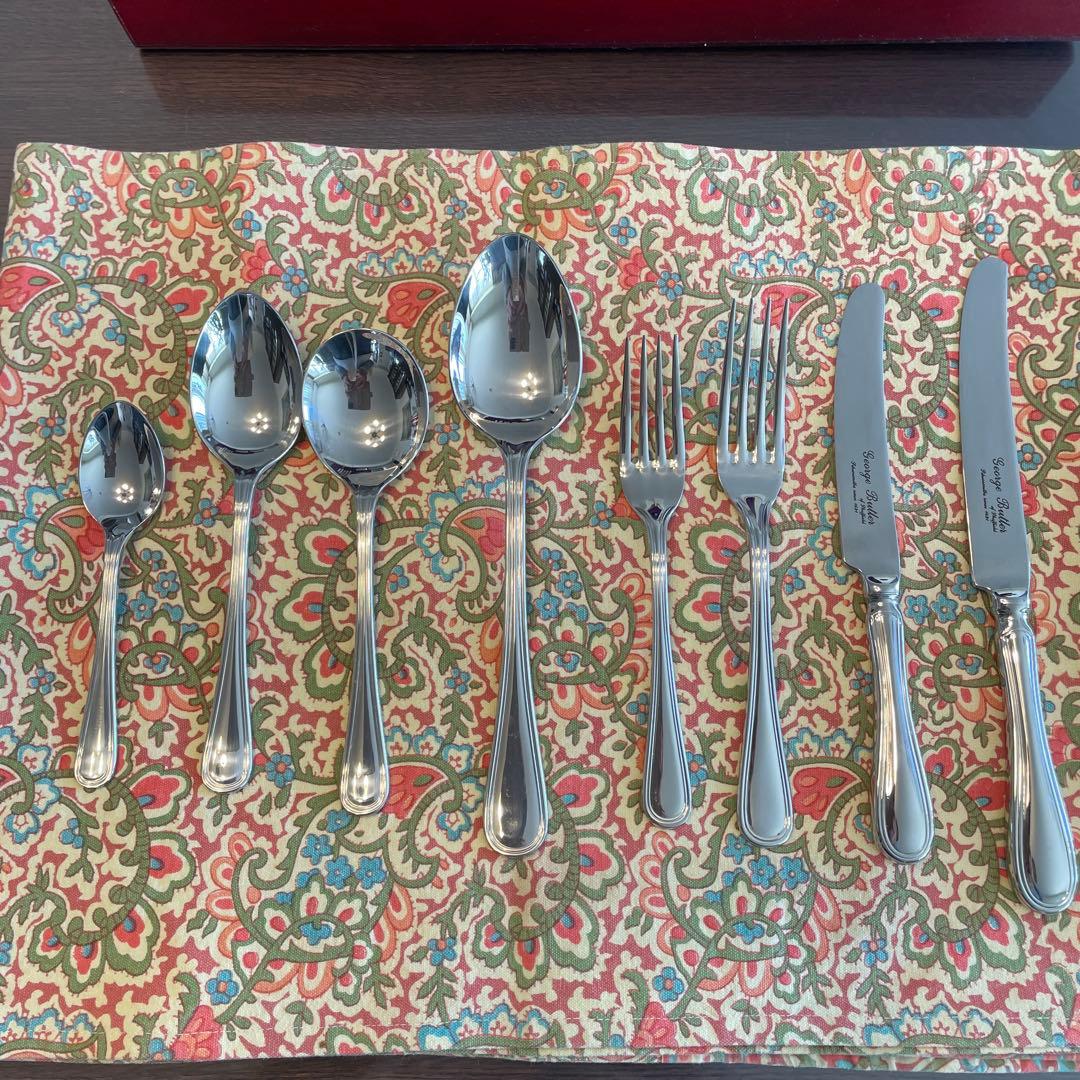 英国製　ジョージバトラー　アーサープライス　カトラリーセット　47本