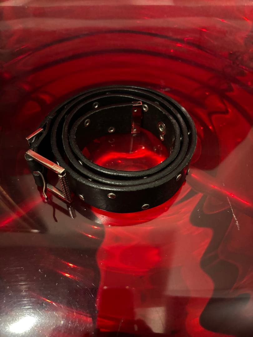 ディオールオム エディ2004SS strip スタッズベルト ブラック 80