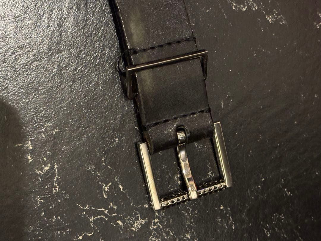 ディオールオム エディ2004SS strip スタッズベルト ブラック 80