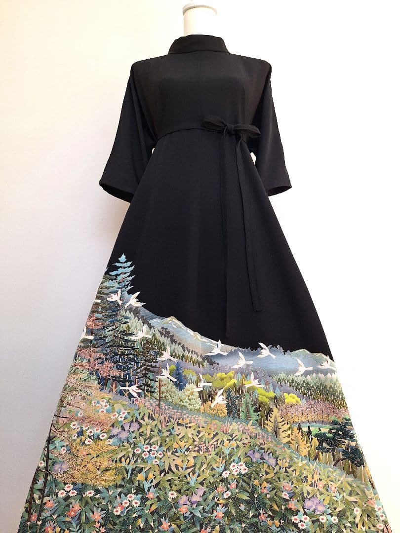 着物リメイクワンピース3692