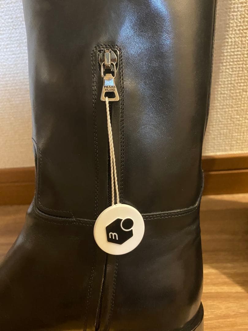 【鑑定済】PRADA(プラダ)ブラック ロングブーツ 低ヒール