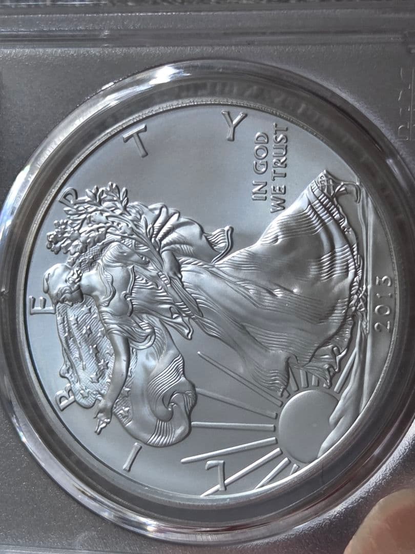 (MS70)アメリカ合衆国　シルバー イーグル銀貨　2013 S サイン入り