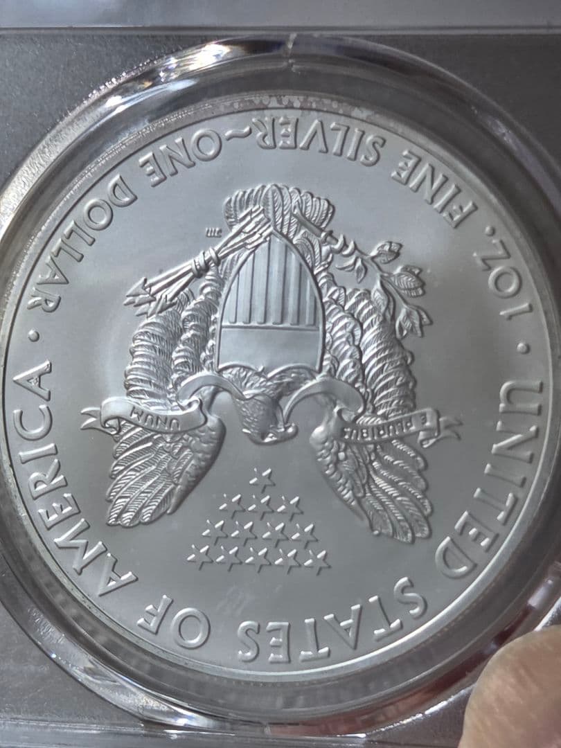 (MS70)アメリカ合衆国　シルバー イーグル銀貨　2013 S サイン入り