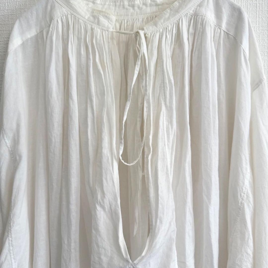 Curensology C.S.G ヴィンテージタックブラウス ホワイト