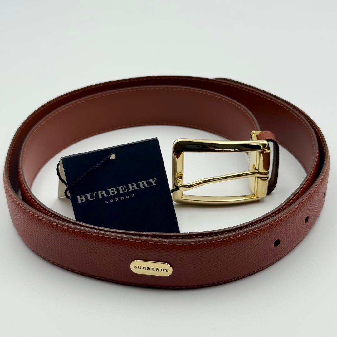 ✨未使用品✨バーバリーロンドン ベルト 箱タグ付 ゴールド金具 男女兼用 レザー