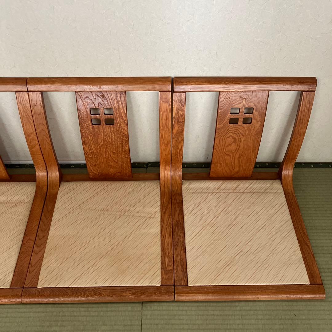 【送料込】光製作所 木製　高級座椅子　4脚セット　和室　昭和レトロ　③