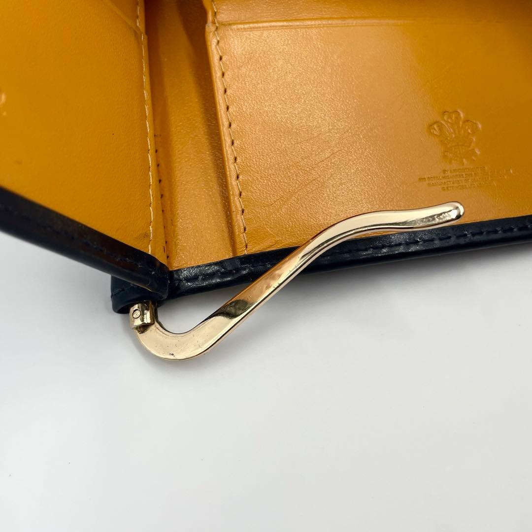 【美品】エッティンガー マネークリップ 折り財布　ブライドルレザー イエロー