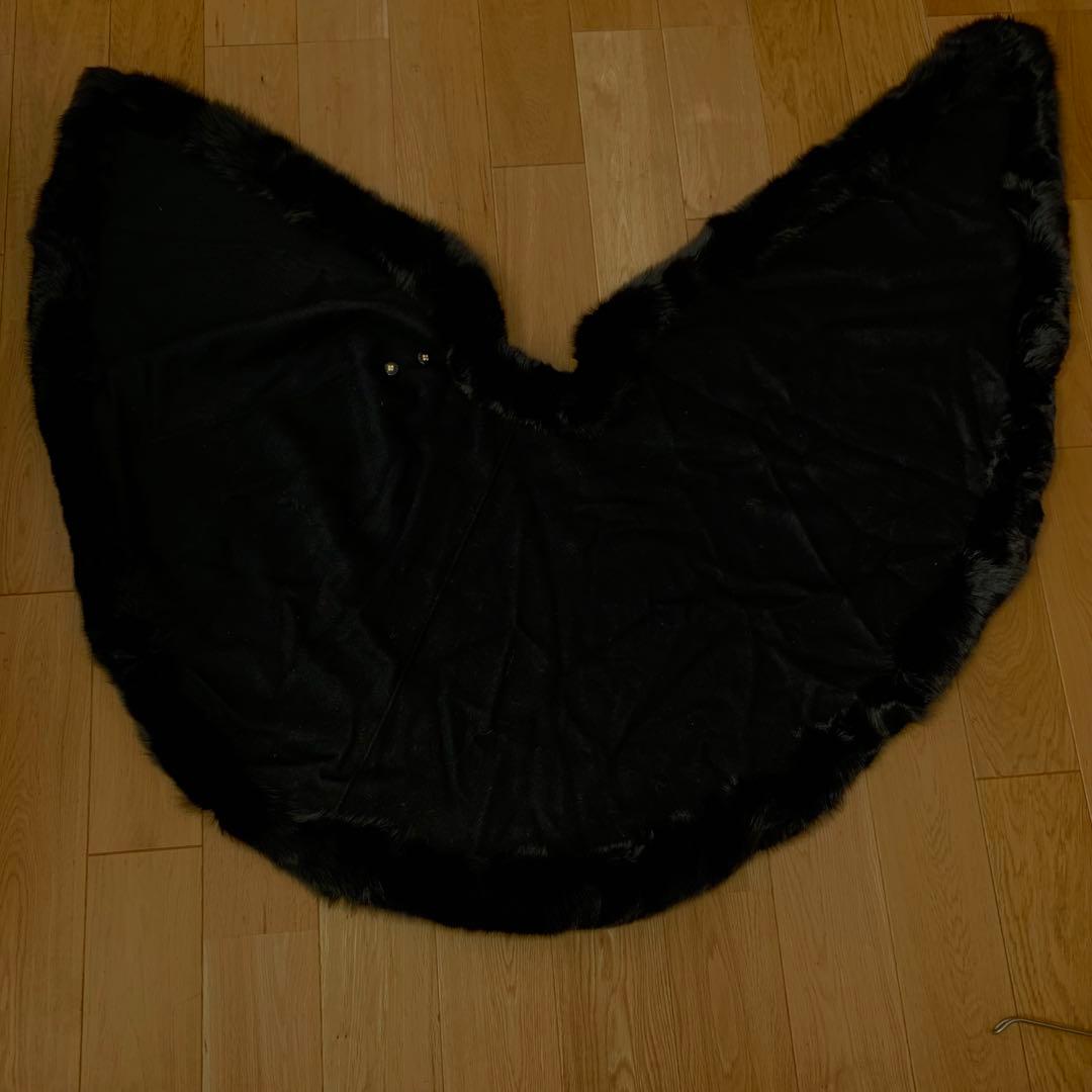 美品⭐︎vivreビブレ　黒　カシミヤ　ケープ　フォックスファー付　ポンチョコート