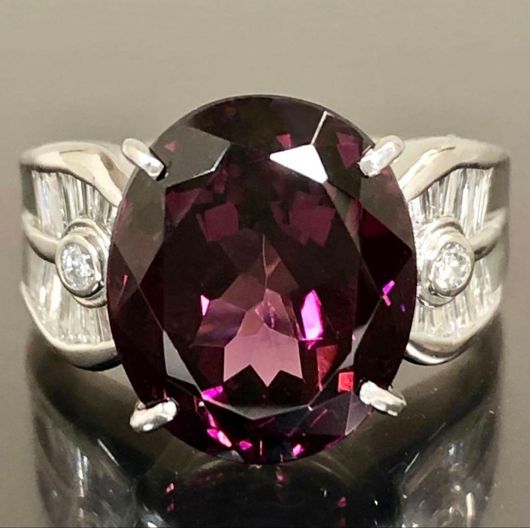 ロードライト ガーネット リング 9.38ct ダイヤ プラチナ ダイヤモンド