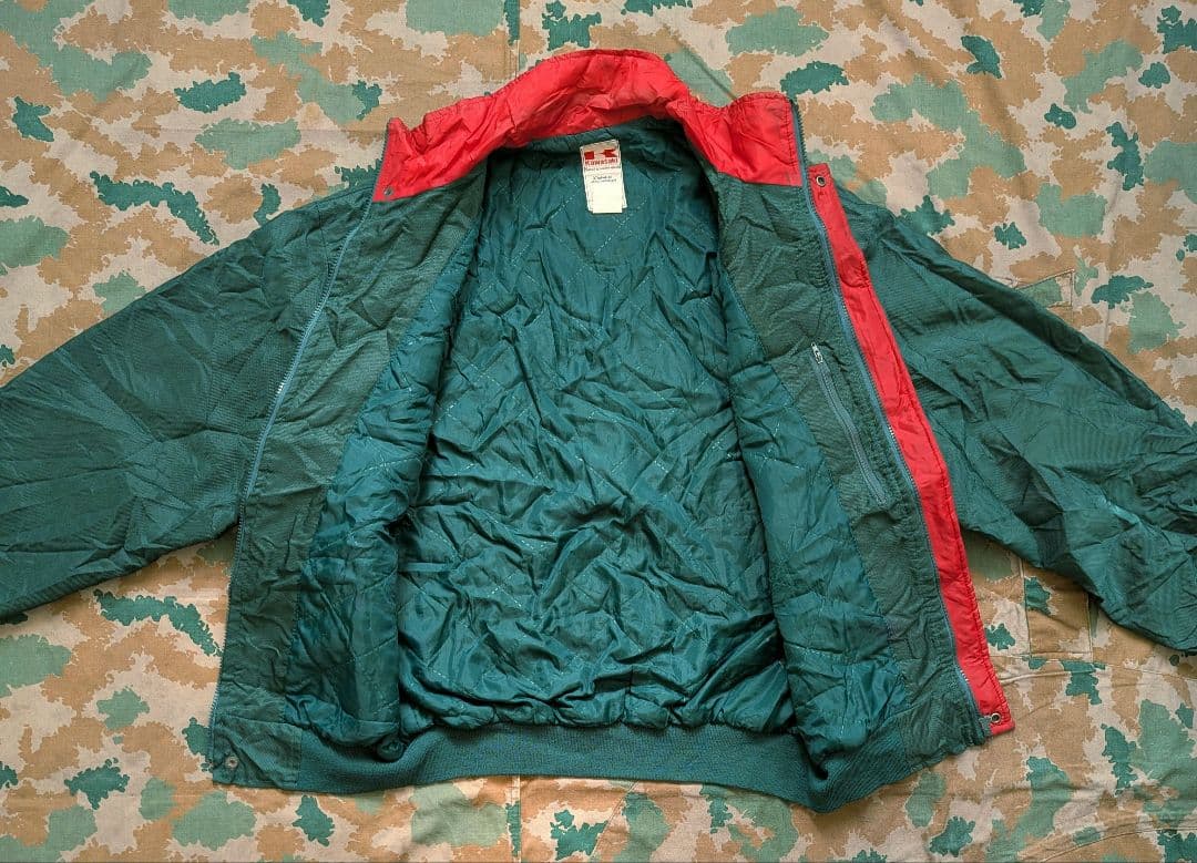 KAWASAKI カワサキ ナイロンジャケット ワークジャケット バイク 古着