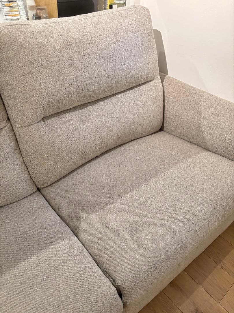 ニトリ　電動布張りリクライニングソファ(KK6133) 3人掛け　グレー