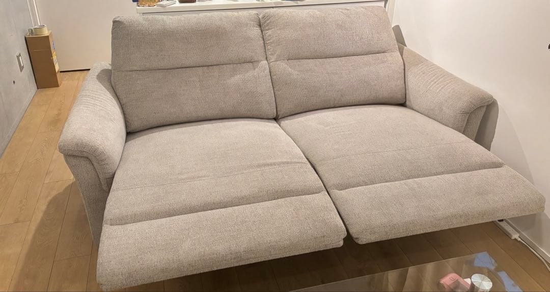 ニトリ　電動布張りリクライニングソファ(KK6133) 3人掛け　グレー