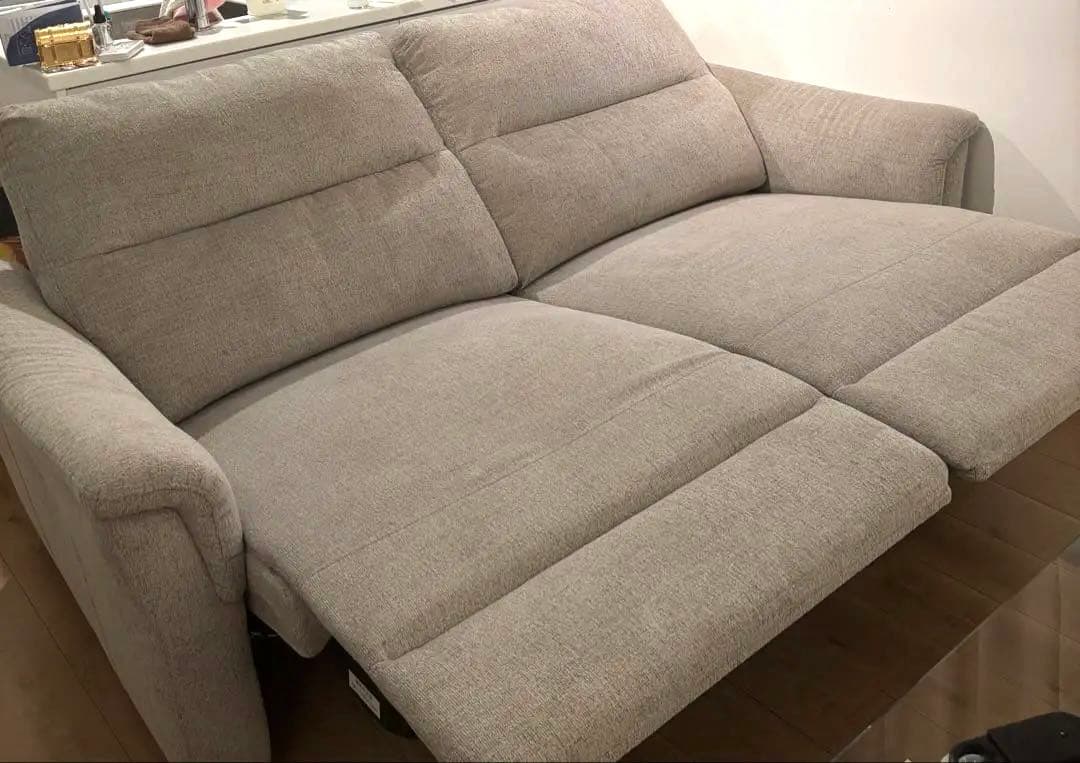 ニトリ　電動布張りリクライニングソファ(KK6133) 3人掛け　グレー