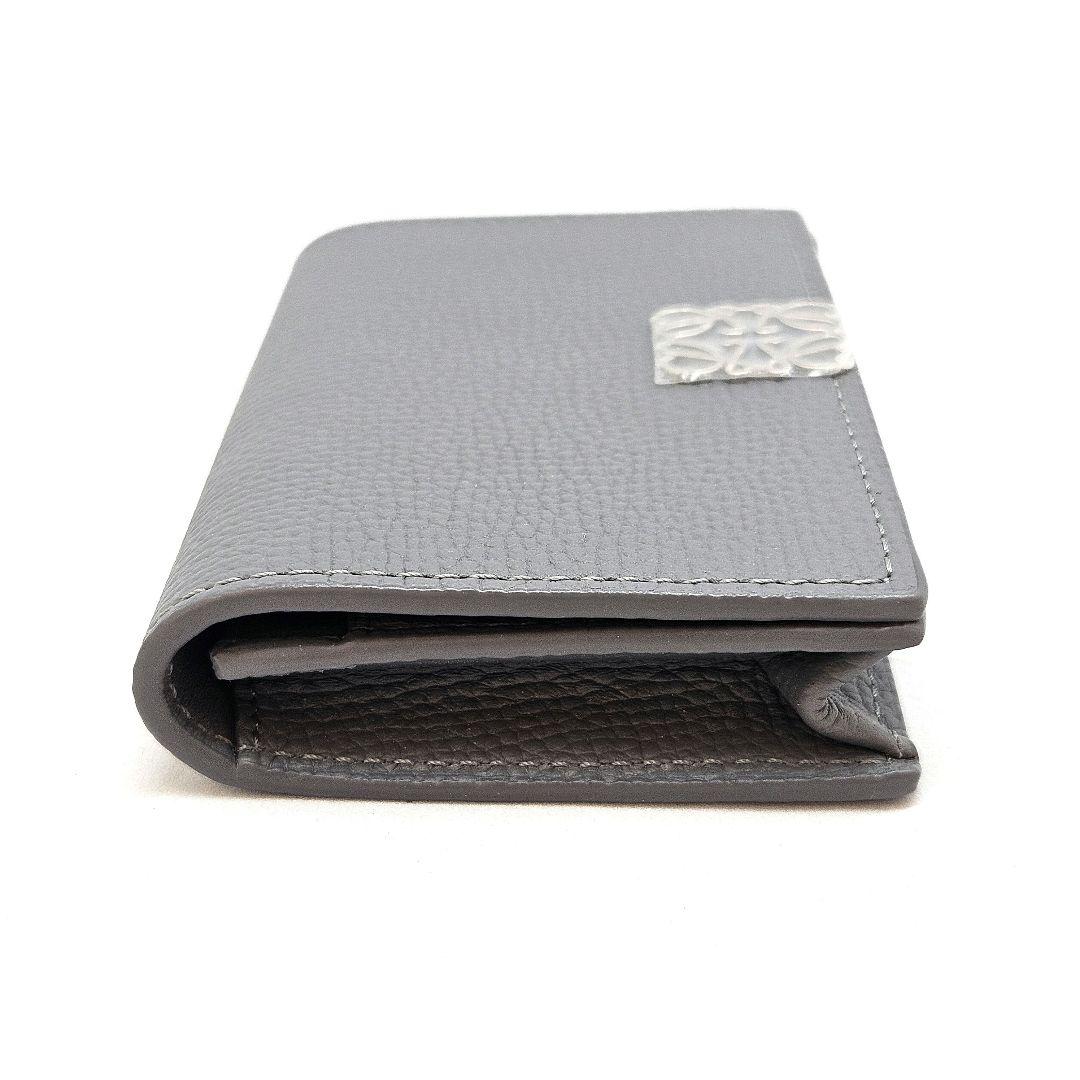 極美品 LOEWE ロエベ 名刺入れ カードケース アナグラム グレー レザー