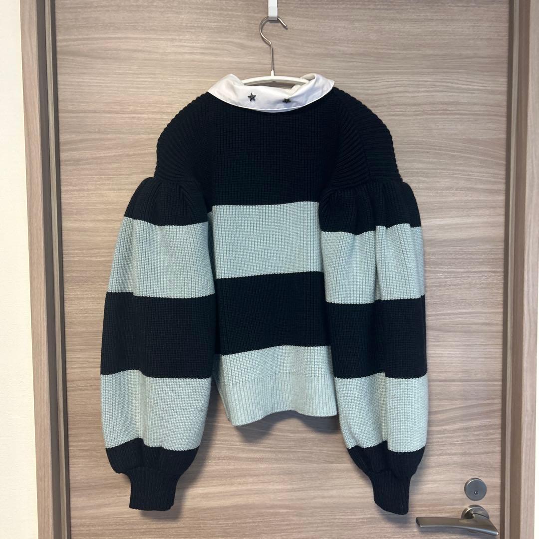 Bibiy. 25AW B. POLO KNIT ネイビー