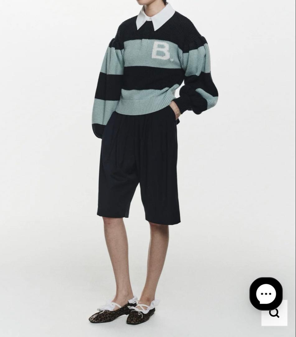 Bibiy. 25AW B. POLO KNIT ネイビー