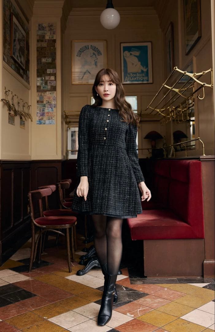 Mondrian Tweed Mini Dress Mサイズ
