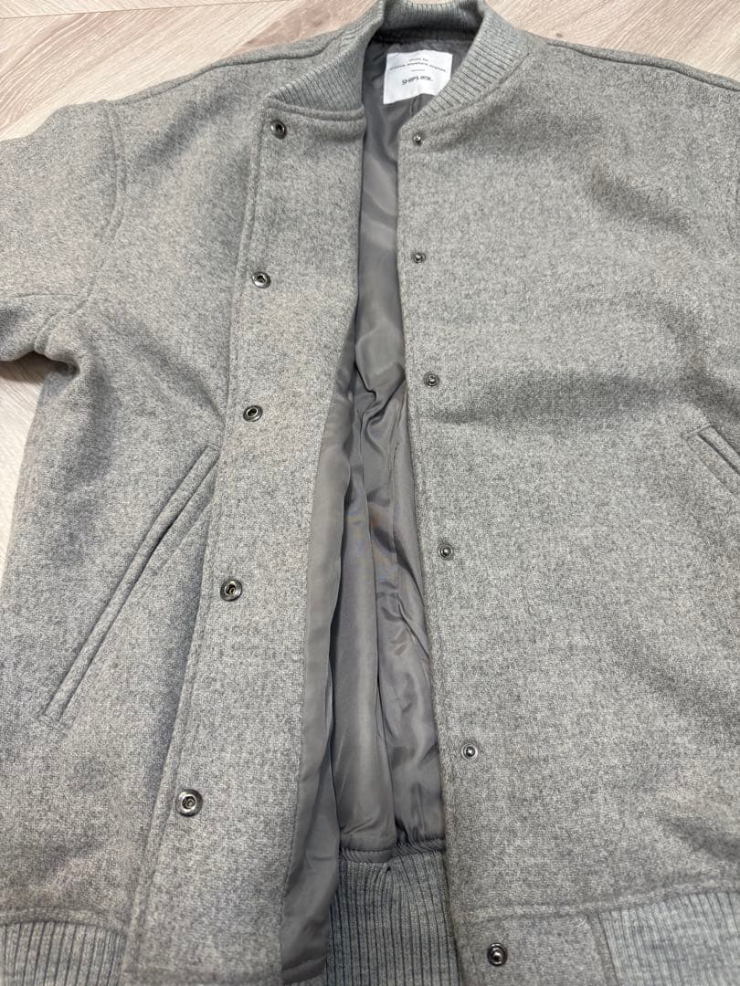 新品未使用 SHIPS any バーシティジャケット スタジャン グレーウール混