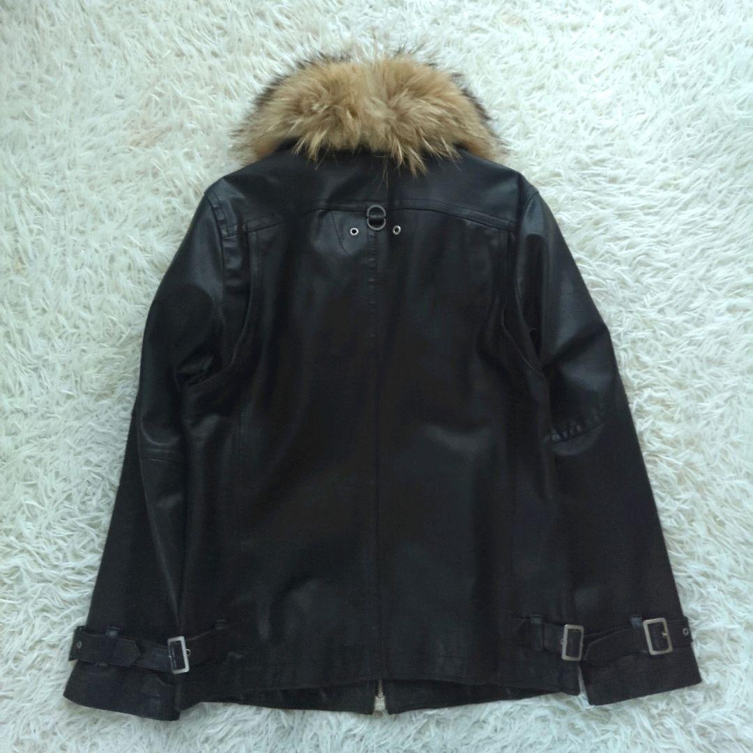 A.S.M アトリエサブメン レザージャケット リアルファー Y2K 黒 52