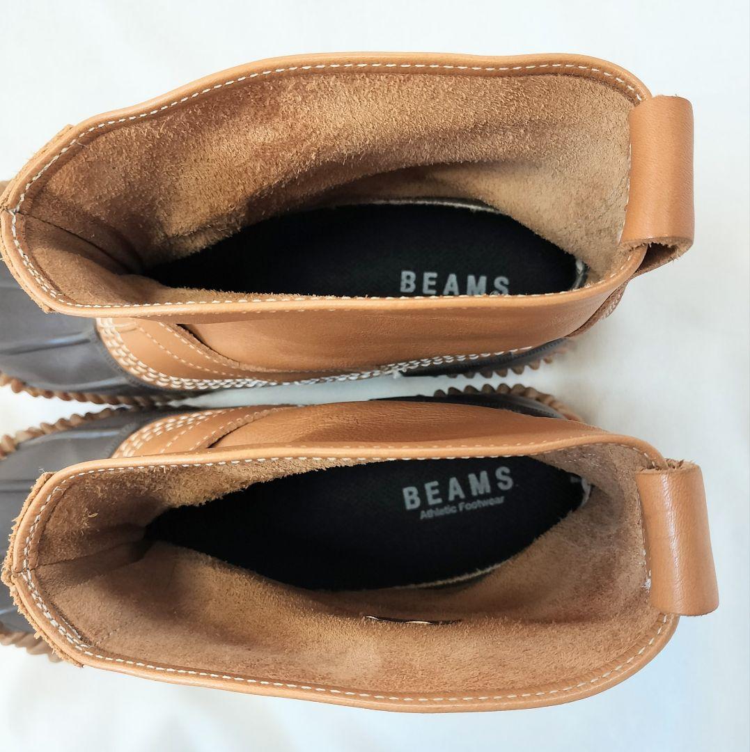 BEAMS BOY ビームスボーイ ガムブーツ 本革×ラバー キャメル 24.5