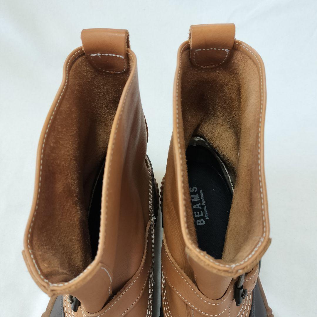 BEAMS BOY ビームスボーイ ガムブーツ 本革×ラバー キャメル 24.5