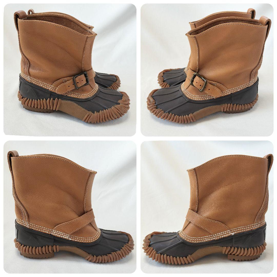 BEAMS BOY ビームスボーイ ガムブーツ 本革×ラバー キャメル 24.5