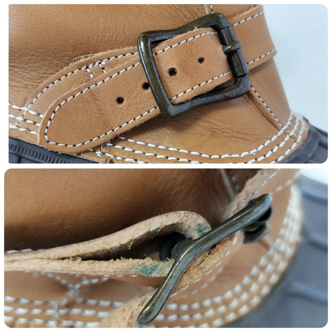 BEAMS BOY ビームスボーイ ガムブーツ 本革×ラバー キャメル 24.5