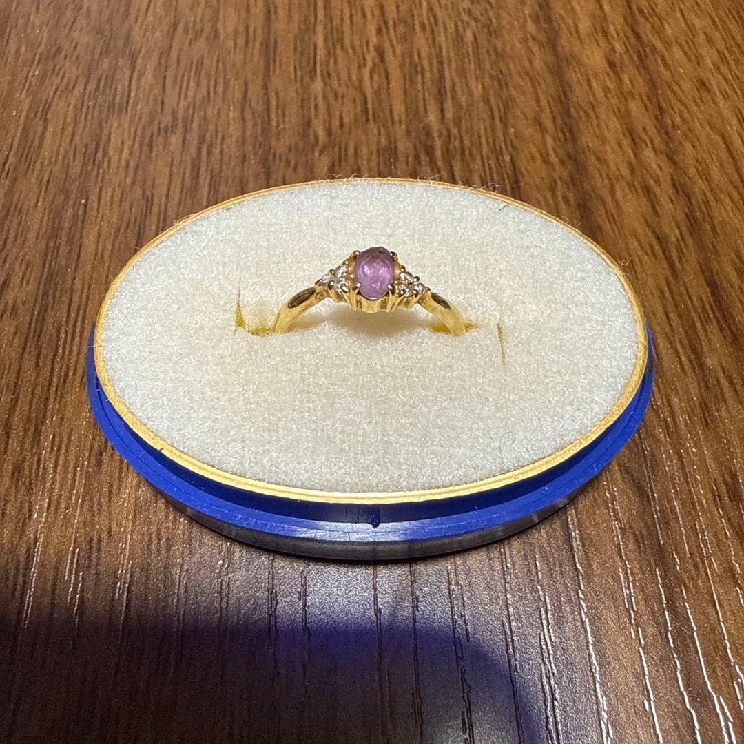 mama最終値下げ　アメジスト リング 指輪 7号 イエローゴールド
