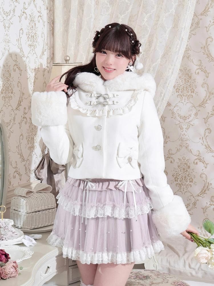 [NOEMIE]新品ヨークフリルドーリーショートコート