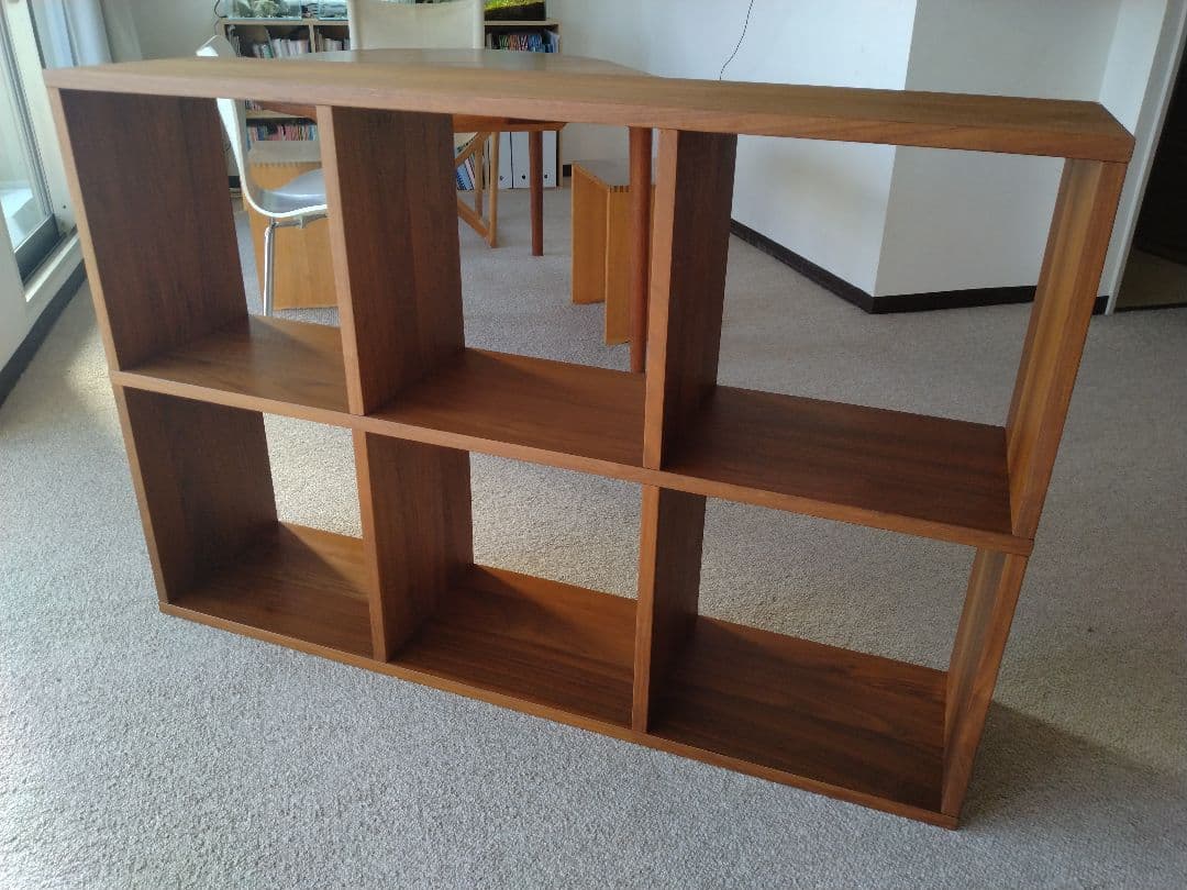 【訳あり良品】MUJI無印 スタッキングシェルフ3×2/ウォルナット材/ラック棚