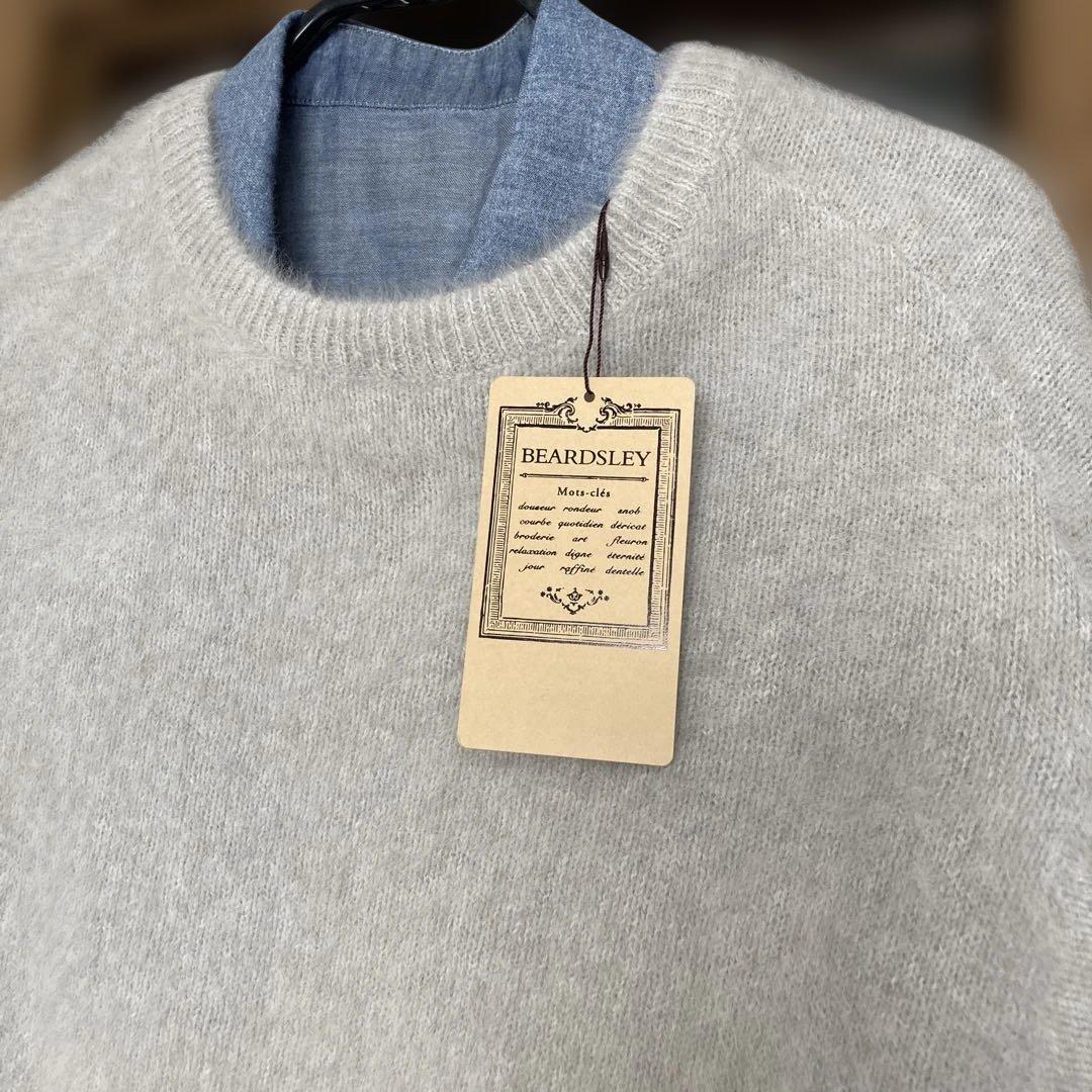 BEARDSLEY ピアズリー ニット ポンチョ セーター グレー 未使用